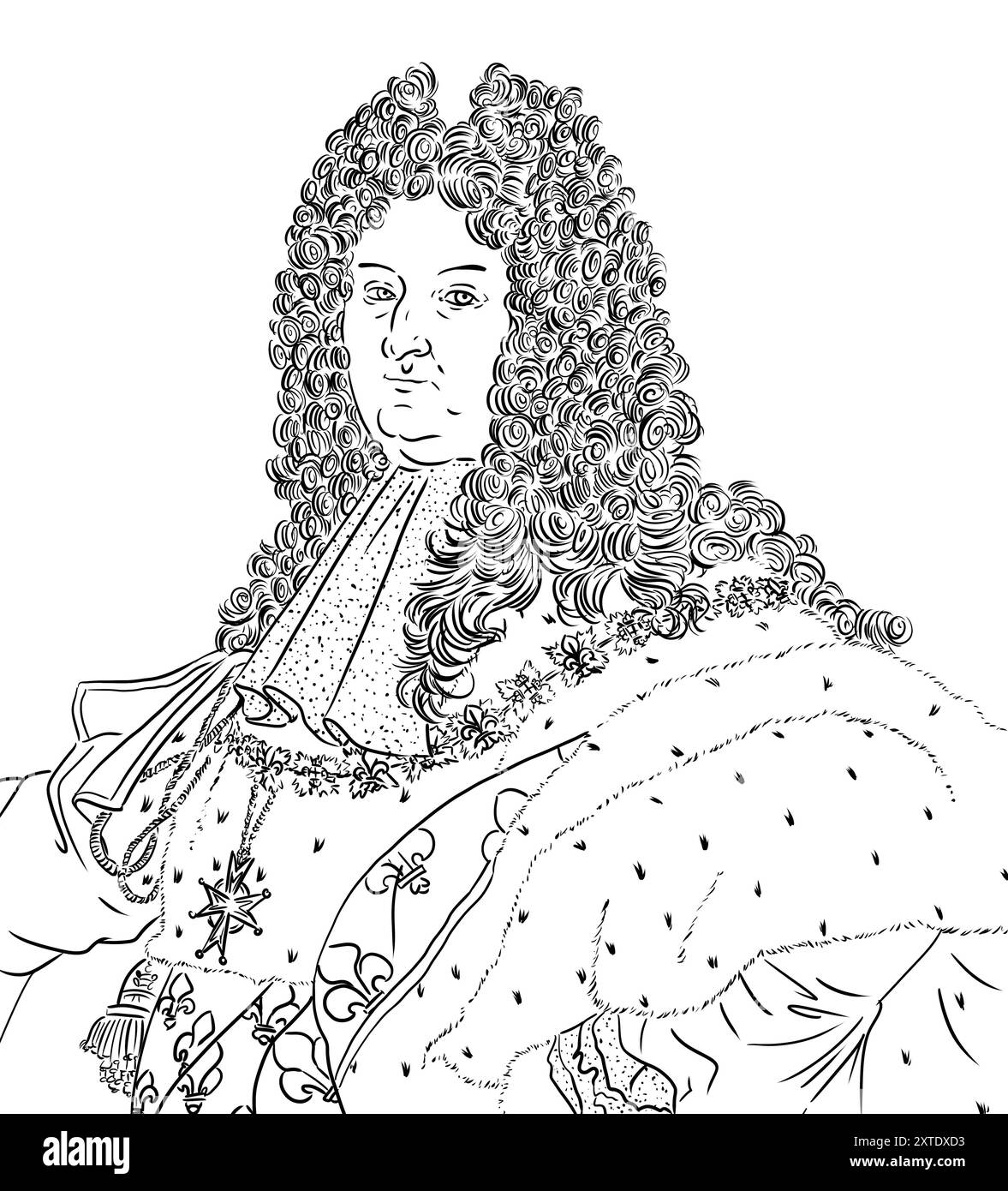 Portrait de Louis 14 le roi soleil, célèbre monarque français Banque D'Images