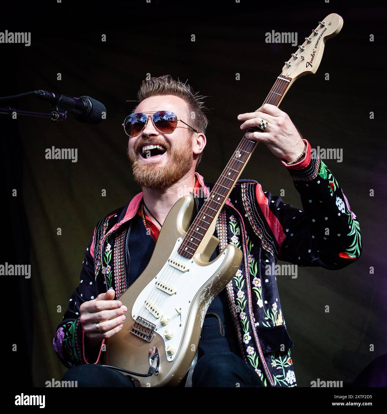 Le guitariste norvégien Amund Maarud joue sur scène Banque D'Images