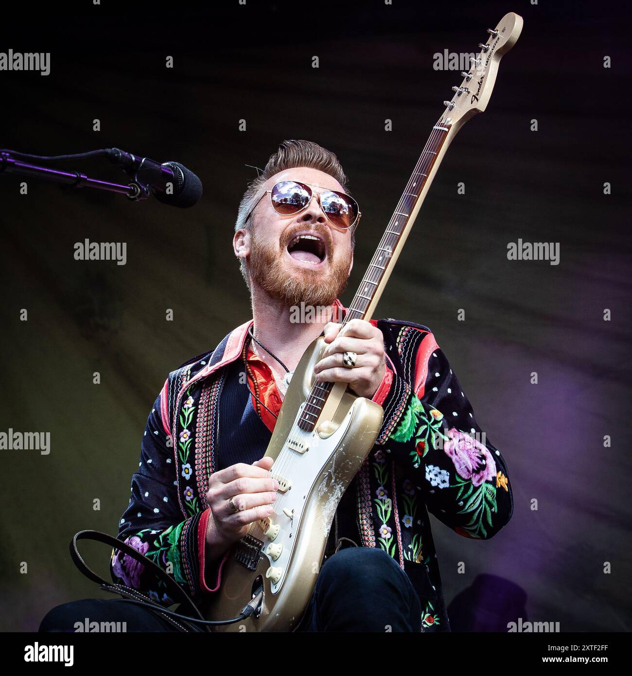 Le guitariste norvégien Amund Maarud joue sur scène Banque D'Images