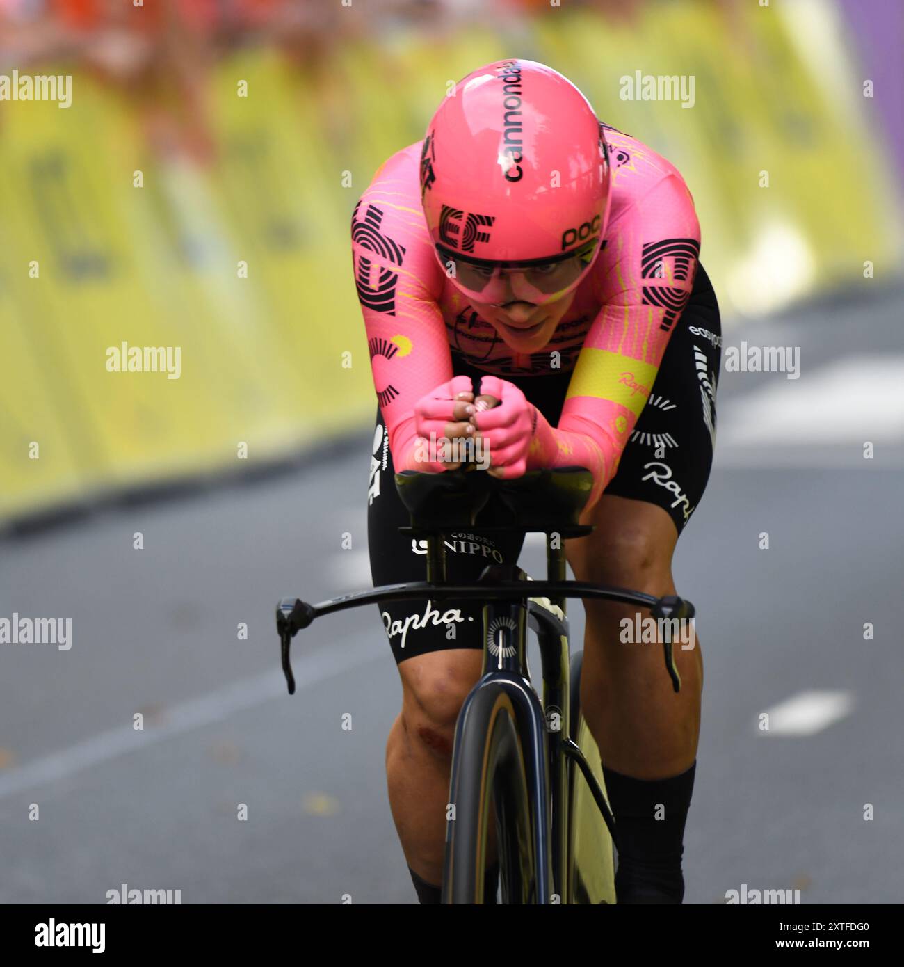 Kristen Faulkner dans le contre-la-montre individuel du Tour de France femmes 2024 Banque D'Images