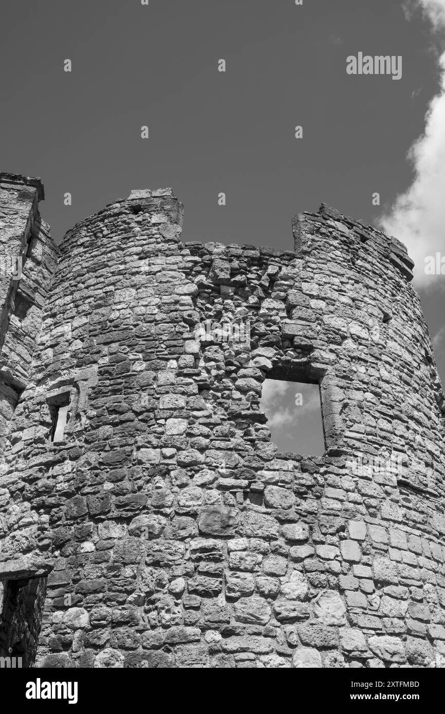 Black and White, The Watergate Ruin, Southampton, Hampshire, Angleterre, UK, GB. Banque D'Images