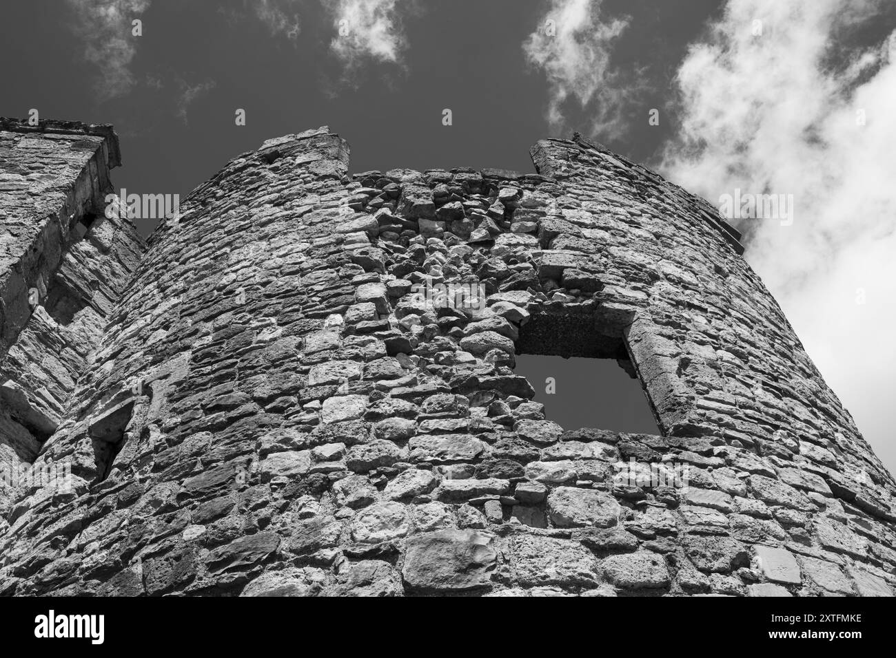 Black and White, The Watergate Ruin, Southampton, Hampshire, Angleterre, UK, GB. Banque D'Images