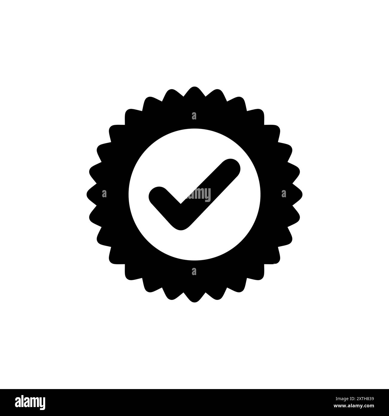 Conception de logo d'icône approuvée. Icône de médaille certifiée Illustration de Vecteur