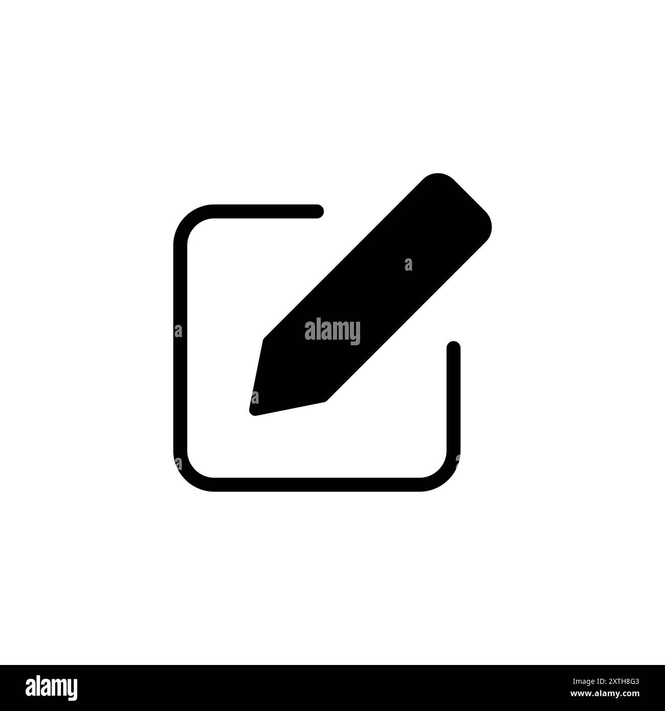 Modifier la conception du logo de l'icône. editer le symbole et le signe du document. icône modifier le texte. crayon. inscrivez-vous Illustration de Vecteur