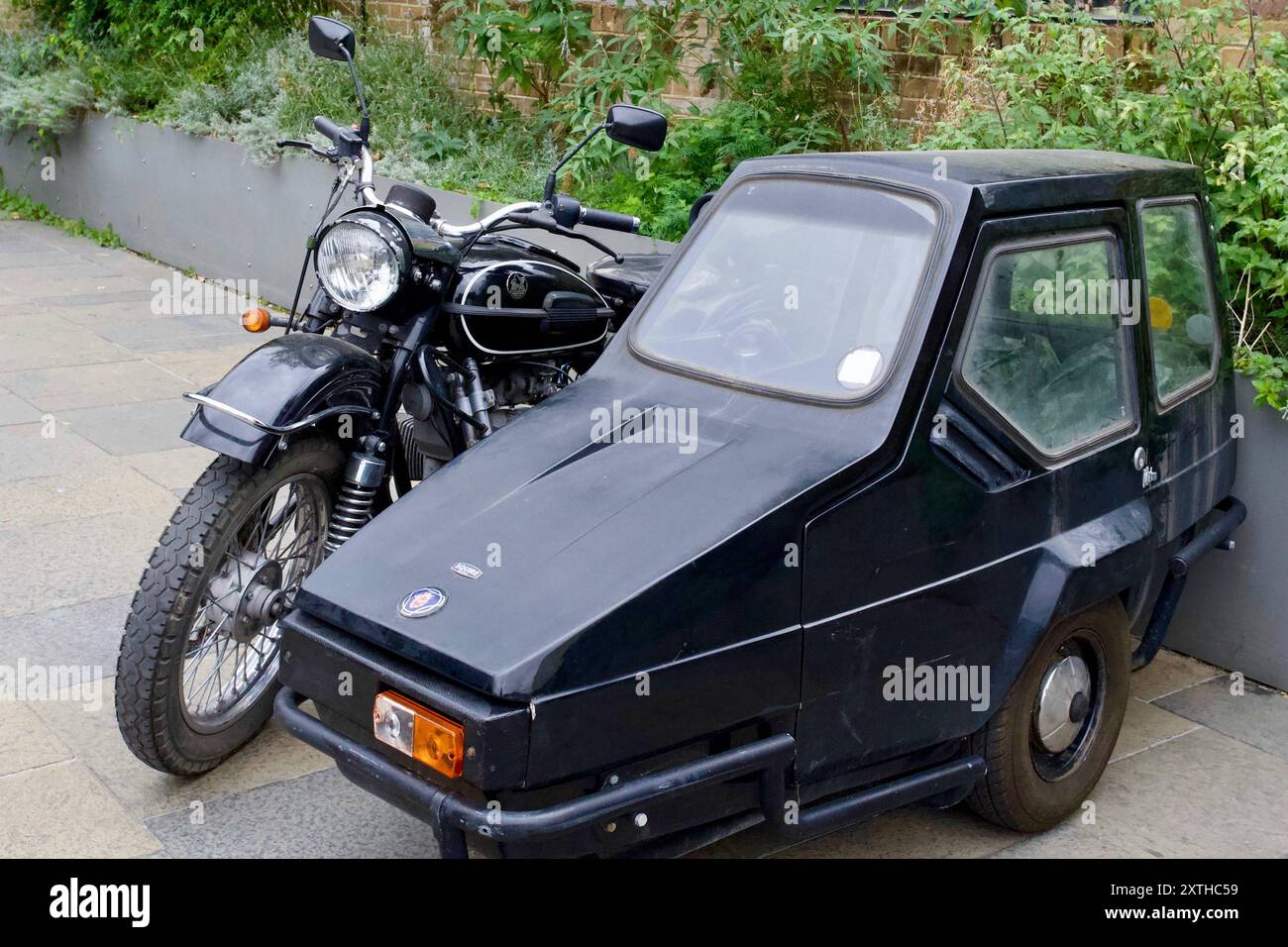 Ural IMZ-650 Sportsman & sidecar, Greenwich, Londres, Angleterre. Banque D'Images