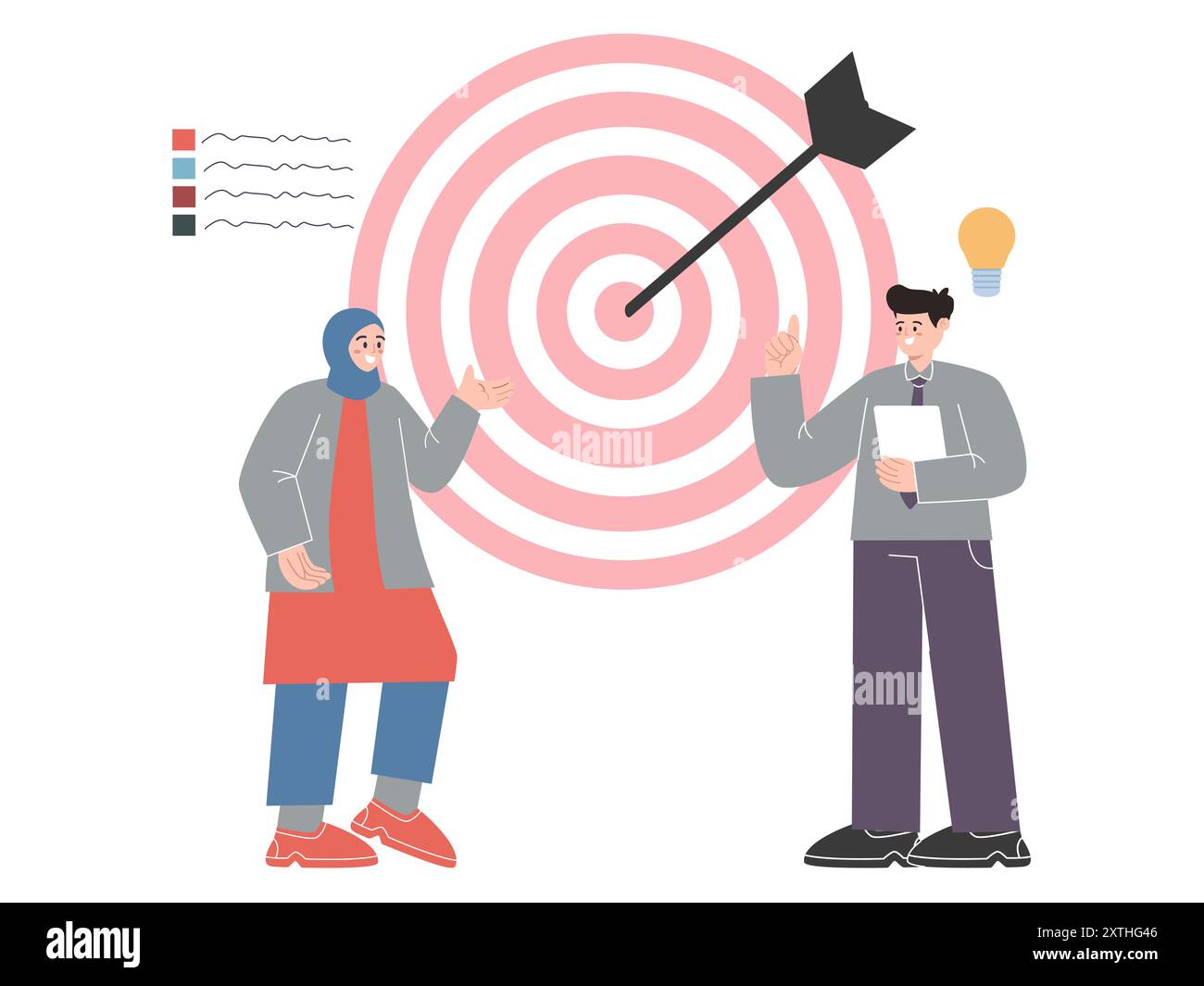 cibler la cible viser l'idée d'ambition améliorer la gestion de l'équipe de développement travail illustration de l'icône de conception Illustration de Vecteur