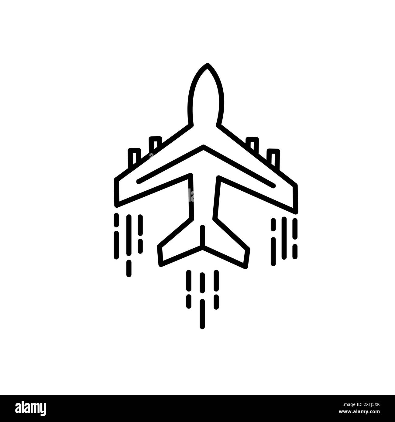 Avion, icône de style linéaire. voyages aériens ou aériens. Largeur de trait modifiable. Illustration de Vecteur