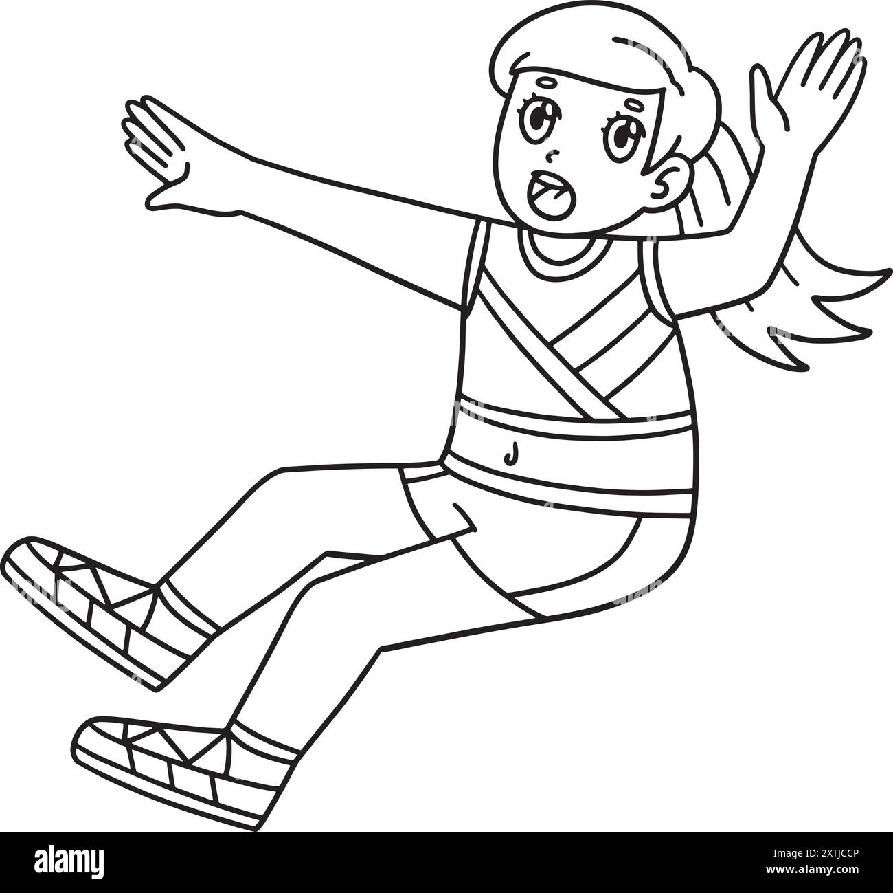 Athlète féminine d'athlétisme coloriage isolé Illustration de Vecteur