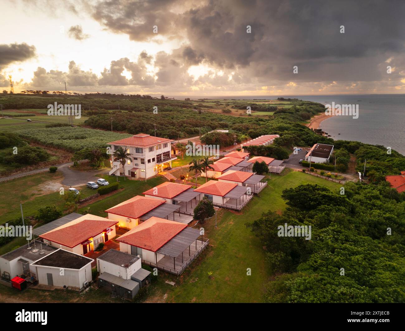 Iriomote, Okinawa, Japon stations à l'aube. Banque D'Images