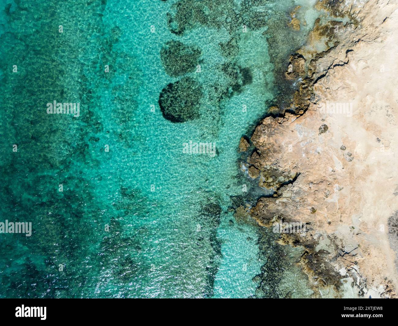 Vues aériennes de Formentera. Formentera est la plus petite des îles Baléares espagnoles de la mer Méditerranée. Il est accessible en ferry depuis Ibiza. Banque D'Images