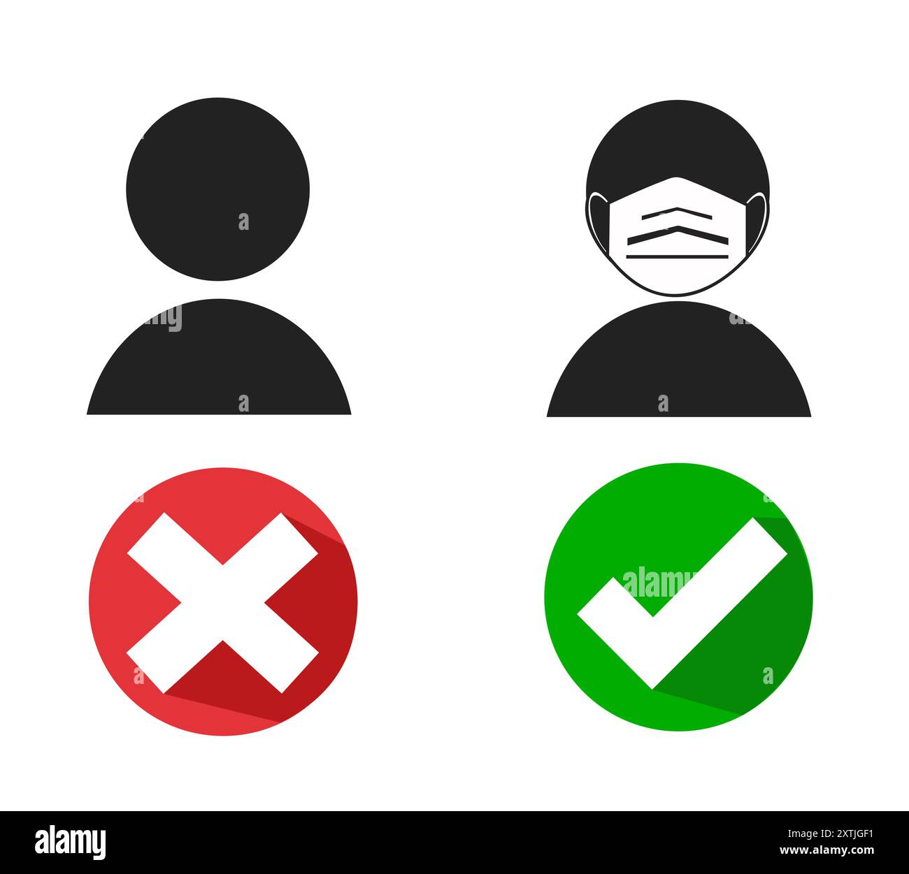 Icône pas de masque facial, pas d'entrée Illustration de Vecteur