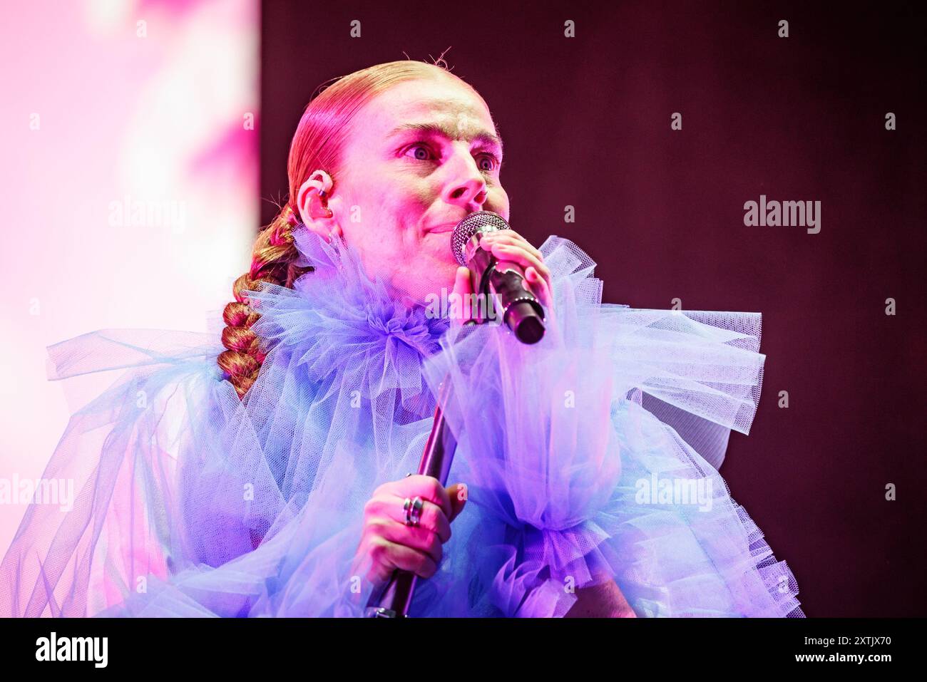 Oslo, Norvège. 10 août 2024. La chanteuse norvégienne Gabrielle donne un concert lors du festival de musique norvégien Oyafestivalen 2024 à Oslo. Banque D'Images