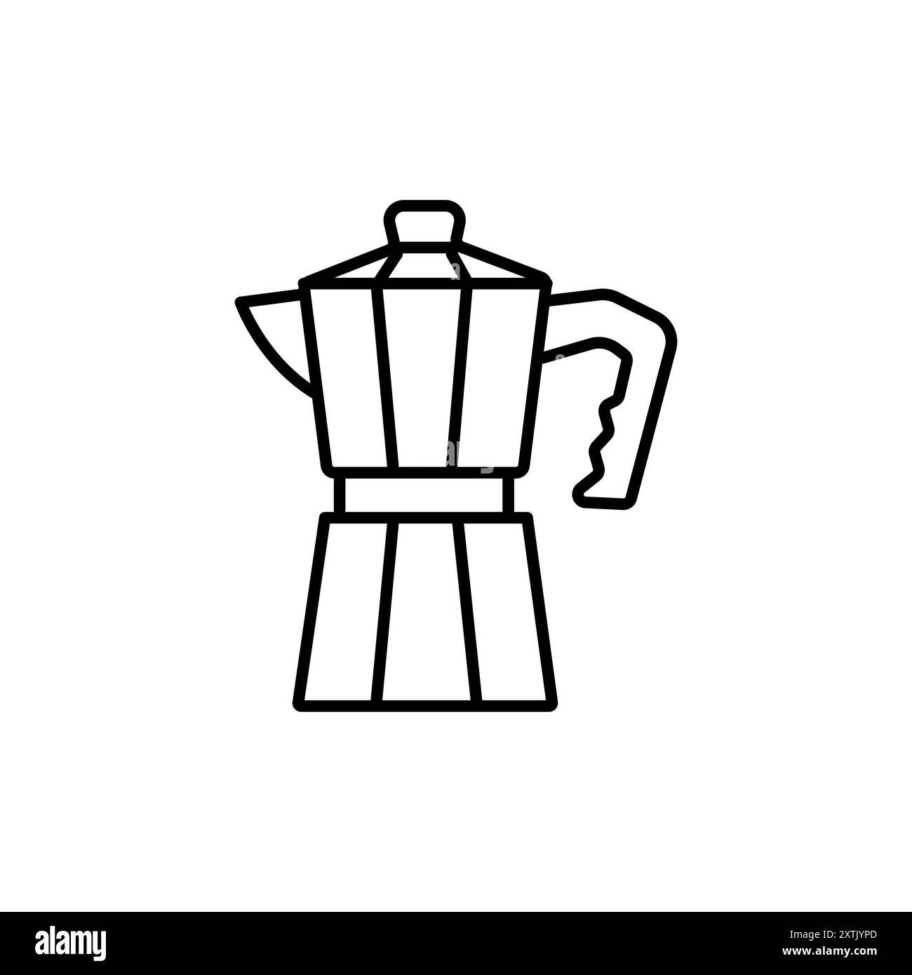 Icône de pot de moka dans le style de ligne. Illustration Moka pot Line. Illustration de Vecteur