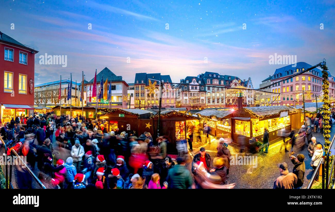 Marché de Noël à Mayence, Allemagne Banque D'Images