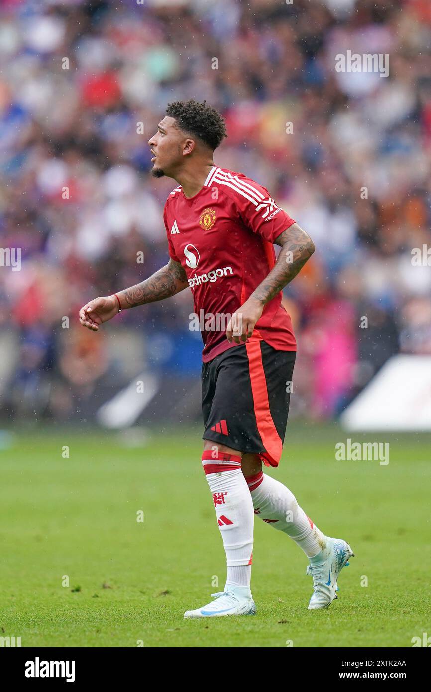 Manchester United Jadon Sancho lors du match amical de pré-saison des Glasgow Rangers FC contre Manchester United FC au Scottish Gas Murrayfield Stadium, Édimbourg, Écosse, Royaume-Uni le 20 juillet 2024 Banque D'Images