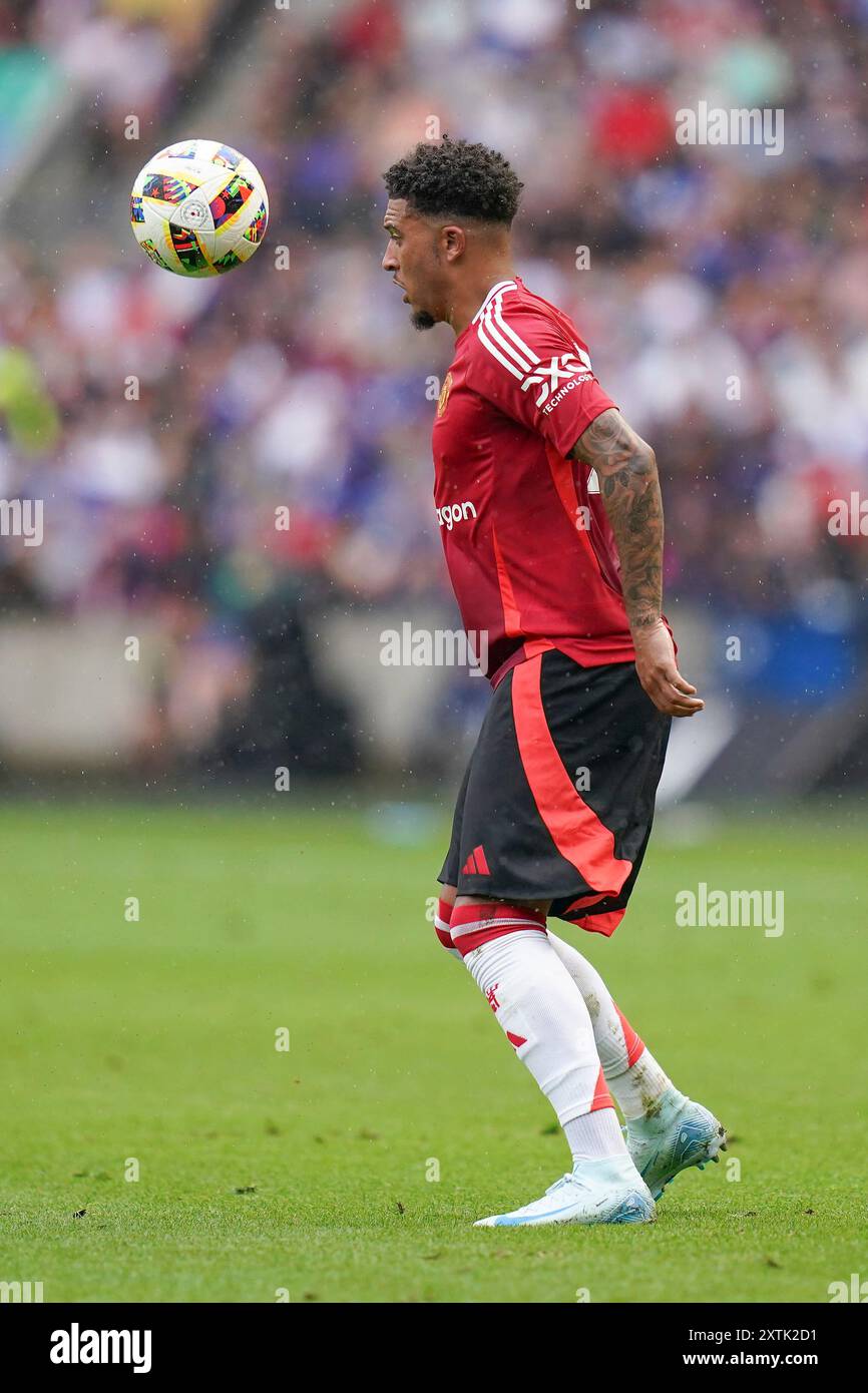 Manchester United Jadon Sancho lors du match amical de pré-saison des Glasgow Rangers FC contre Manchester United FC au Scottish Gas Murrayfield Stadium, Édimbourg, Écosse, Royaume-Uni le 20 juillet 2024 Banque D'Images