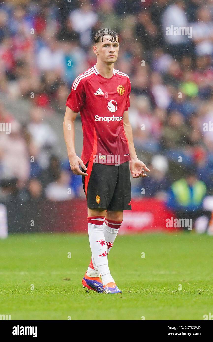 Manchester United Jack Fletcher lors du match amical de pré-saison des Glasgow Rangers FC contre Manchester United FC au Scottish Gas Murrayfield Stadium, à Édimbourg, en Écosse, au Royaume-Uni, le 20 juillet 2024 Banque D'Images