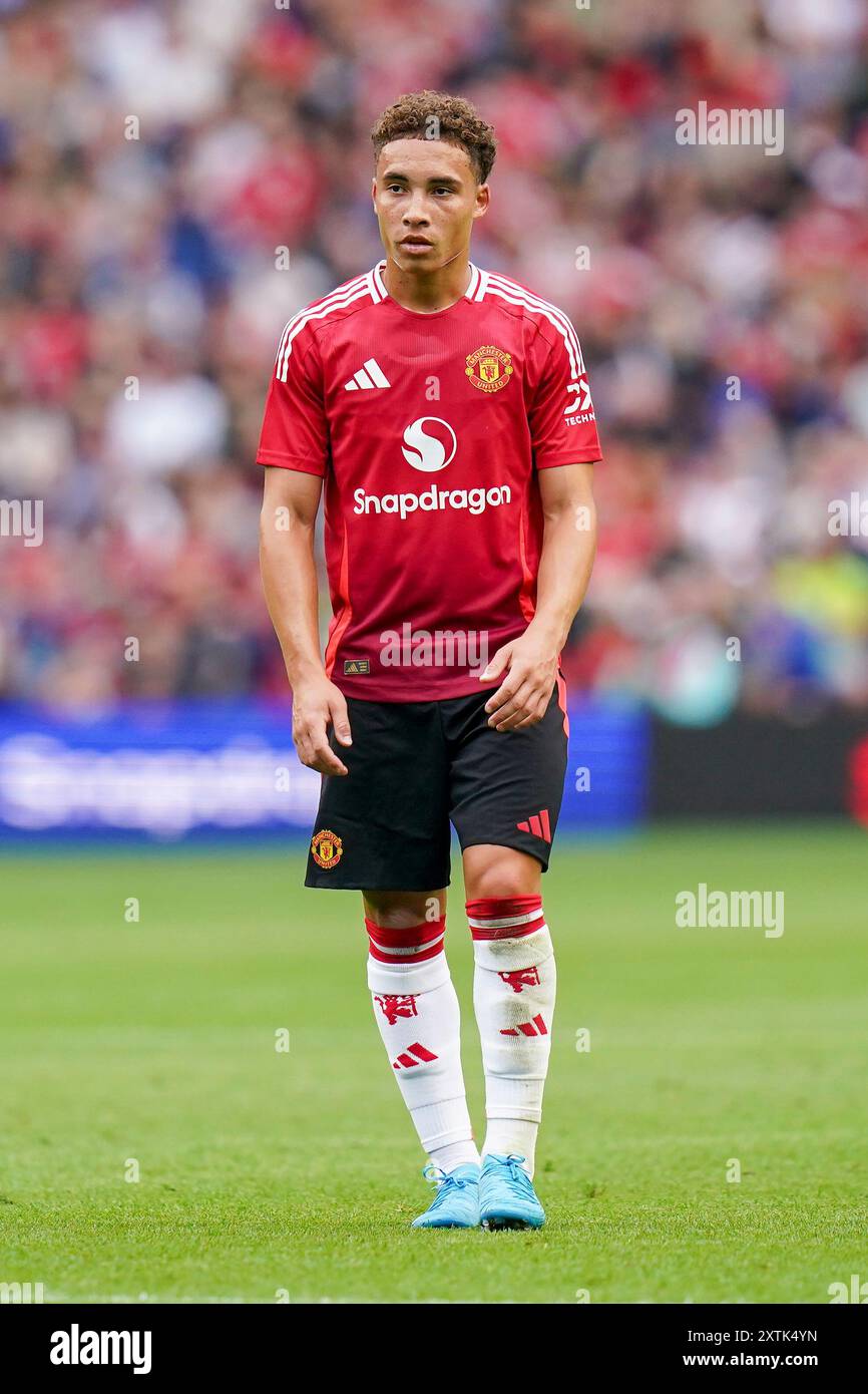 Manchester United Sam Murray lors du match amical de pré-saison des Glasgow Rangers FC contre Manchester United FC au Scottish Gas Murrayfield Stadium, Édimbourg, Écosse, Royaume-Uni le 20 juillet 2024 Banque D'Images