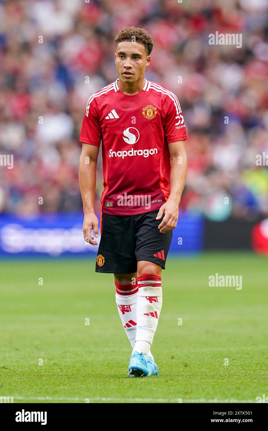 Manchester United Sam Murray lors du match amical de pré-saison des Glasgow Rangers FC contre Manchester United FC au Scottish Gas Murrayfield Stadium, Édimbourg, Écosse, Royaume-Uni le 20 juillet 2024 Banque D'Images