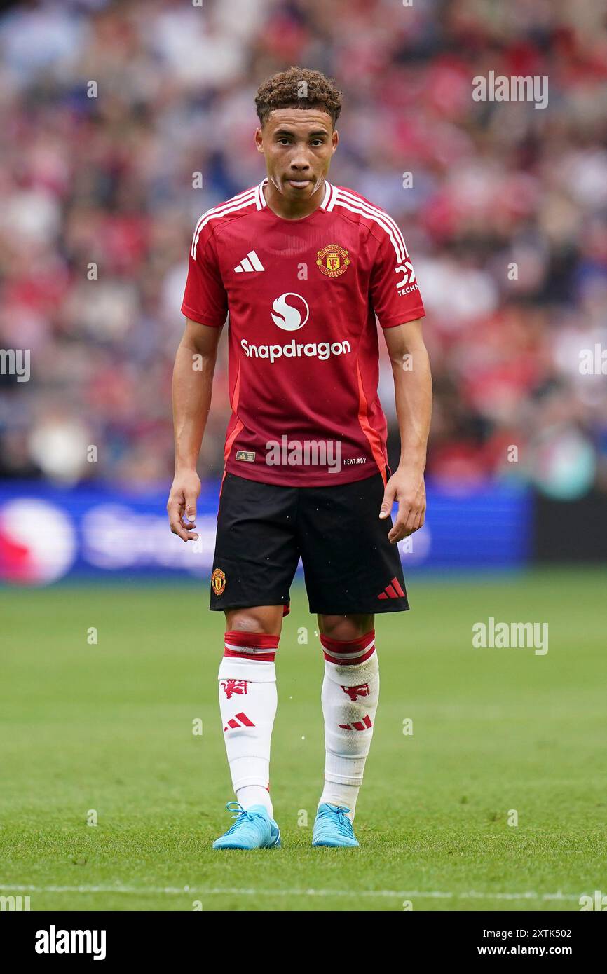 Manchester United Sam Murray lors du match amical de pré-saison des Glasgow Rangers FC contre Manchester United FC au Scottish Gas Murrayfield Stadium, Édimbourg, Écosse, Royaume-Uni le 20 juillet 2024 Banque D'Images