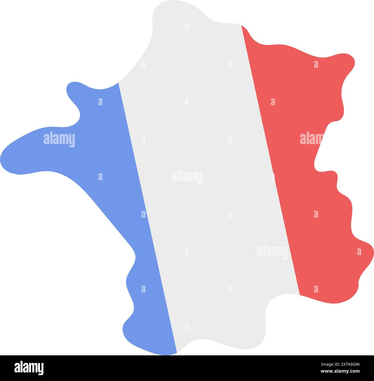 Carte de France avec drapeau. Drapeau de la France. Illustration vectorielle. Illustration de Vecteur