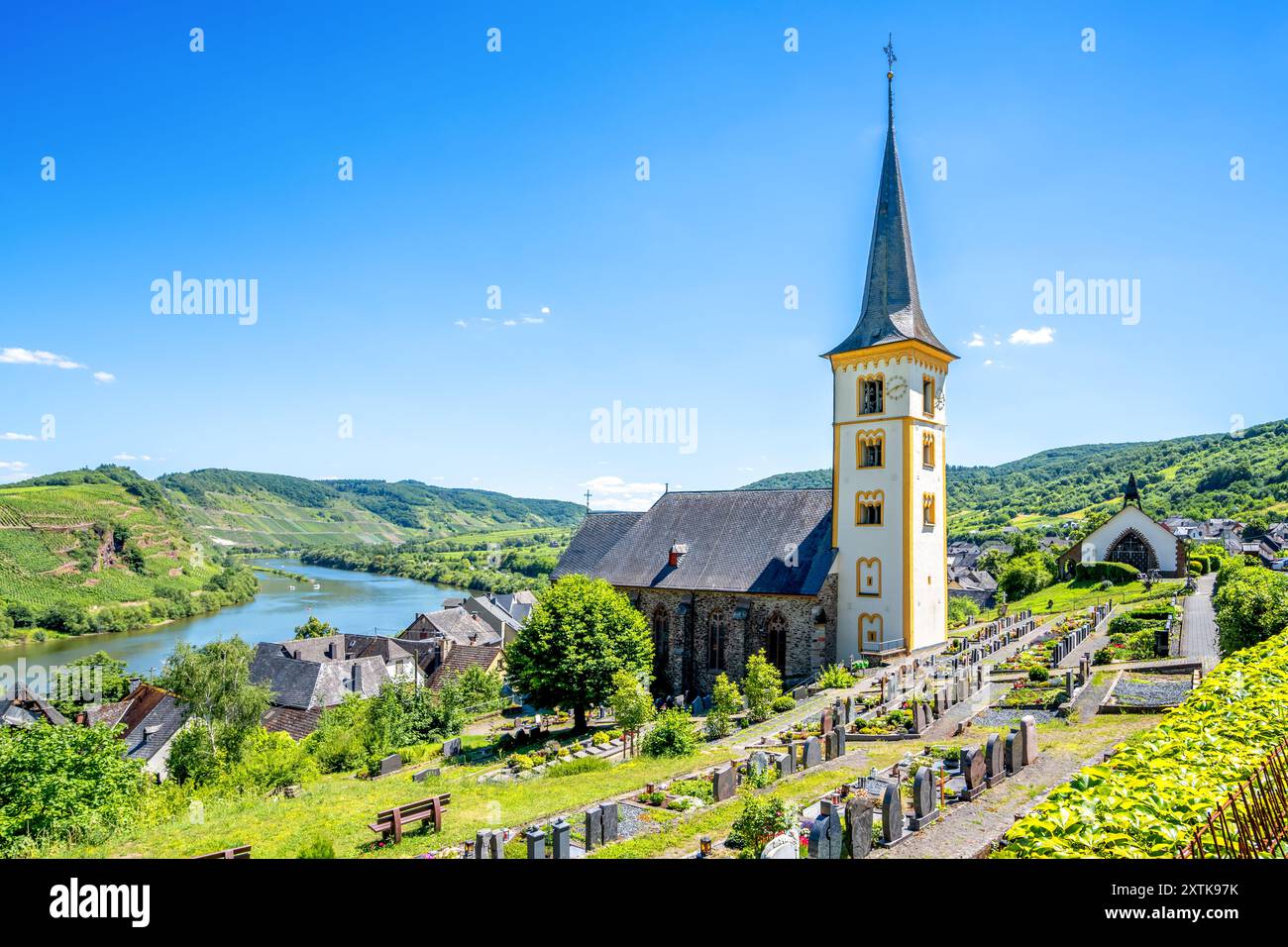 Mosel Loop Bremm, Allemagne Banque D'Images