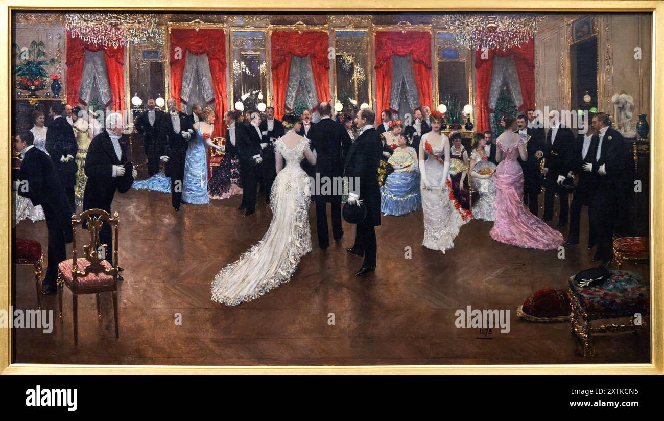 Jean Béraud (Saint-Pétersbourg, Fédération de Russie 1848 - Paris 1935), une soirée, 1878, Musée d'Orsay, Paris, France Banque D'Images