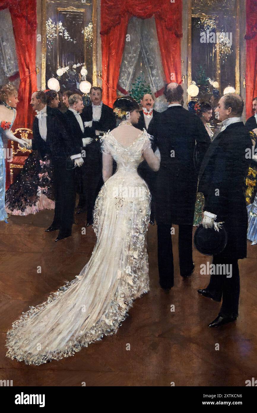 Détail, Jean Béraud (Saint-Pétersbourg, Fédération de Russie 1848 - Paris 1935), une soirée, 1878, Musée d'Orsay, Paris, France Banque D'Images
