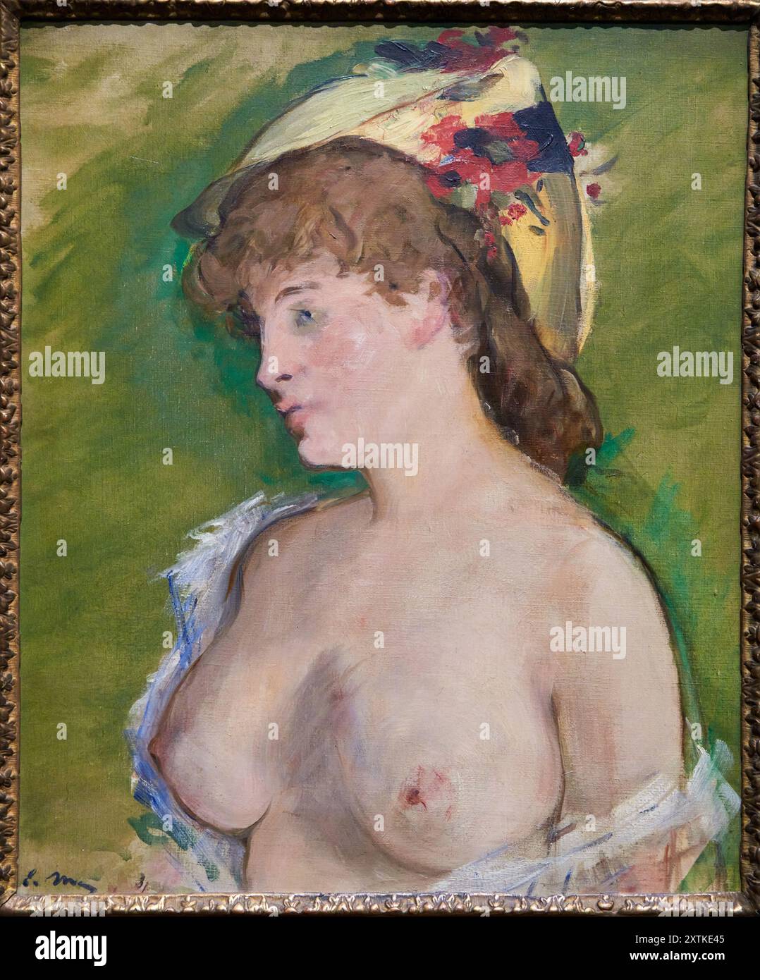 Édouard Manet (Paris 1832 - Paris 1883), la Blonde aux seins nus, peut être allégorie pour le vin de Champagne, vers 1872 ou 1878, Musée d'Orsay, pari Banque D'Images