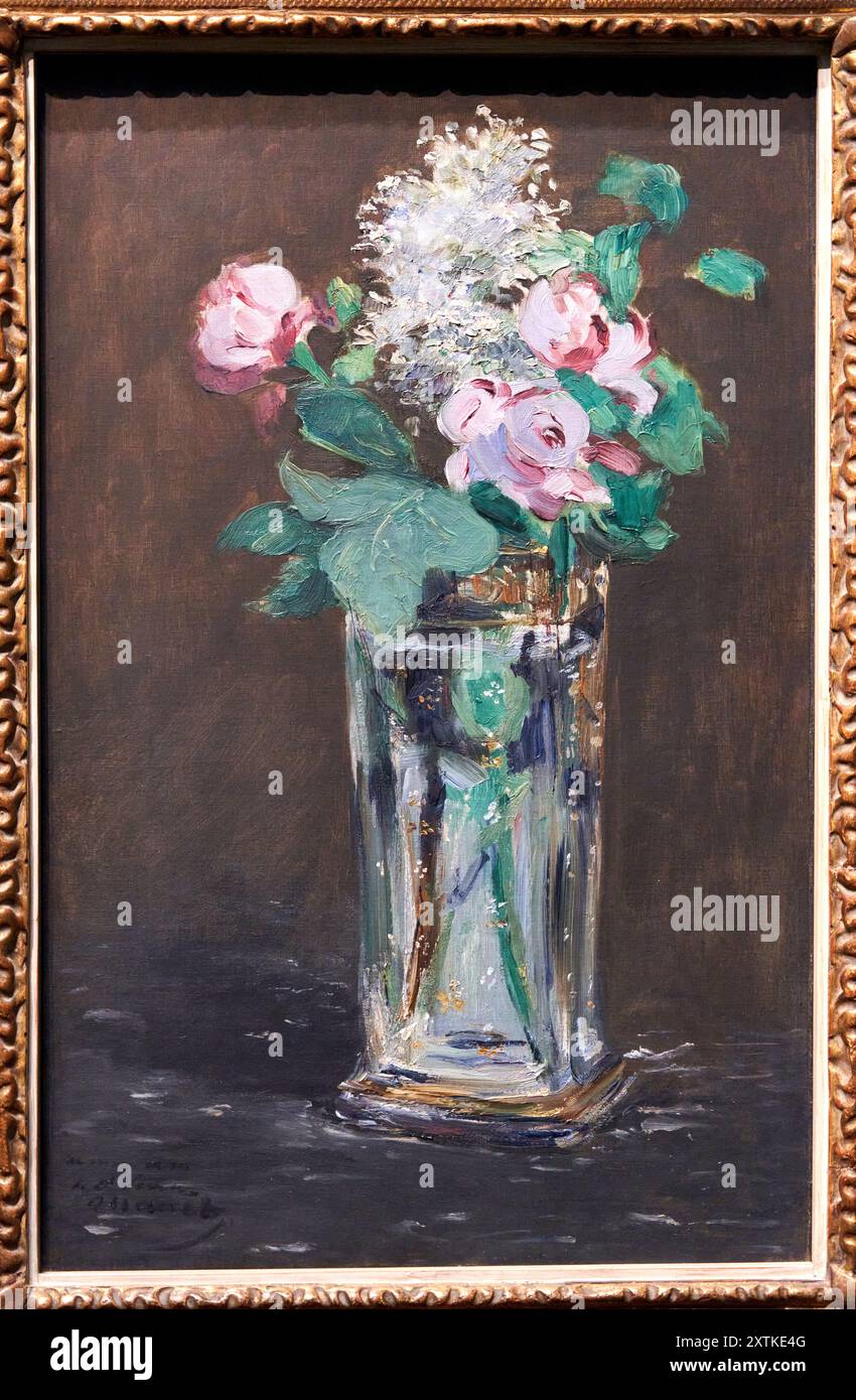 Édouard Manet (Paris 1832 - Paris 1883), fleurs dans un vase de cristal, 1882, Musée d'Orsay, Paris, France Banque D'Images