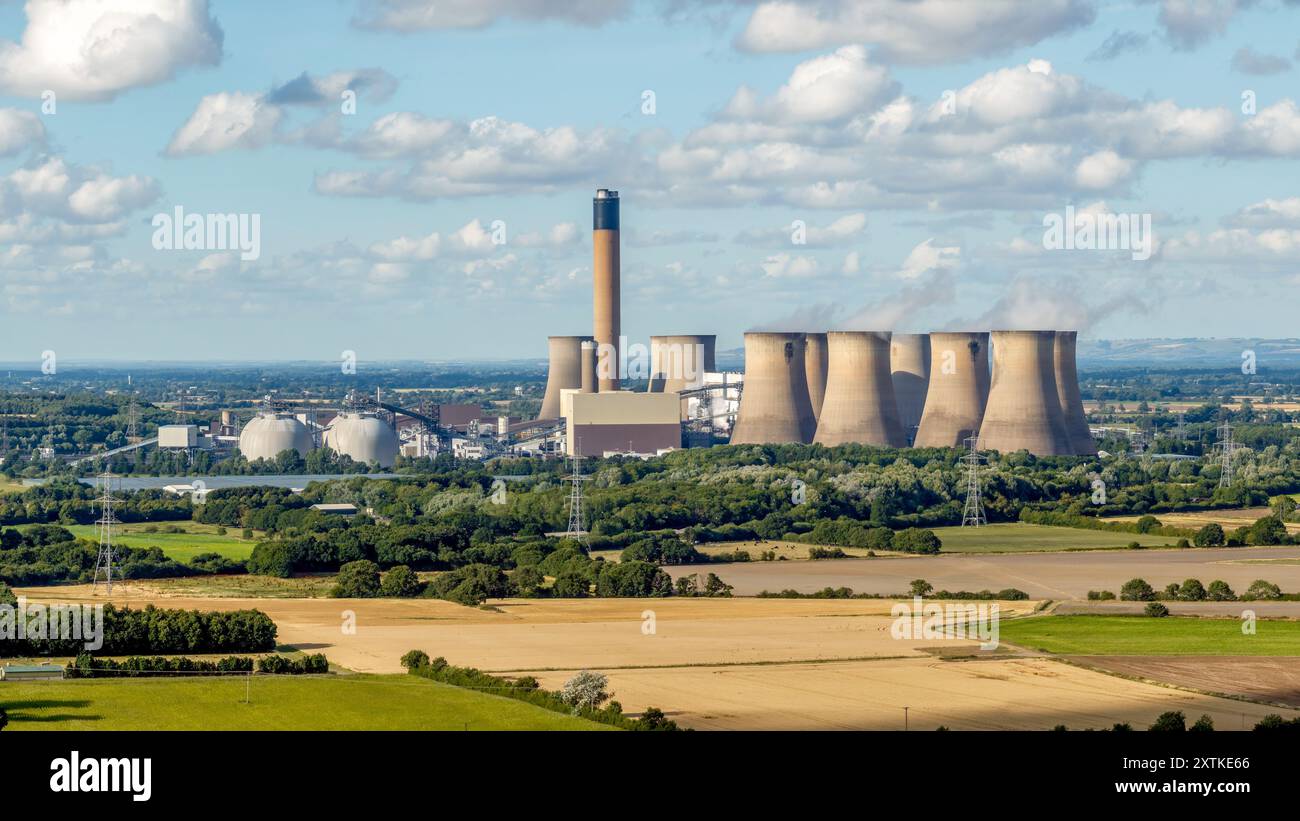 Centrale électrique de Drax dans le Yorkshire de l'est. Centrale électrique à biomasse. Électricité alimentée par charbon à combustible fossile. Banque D'Images