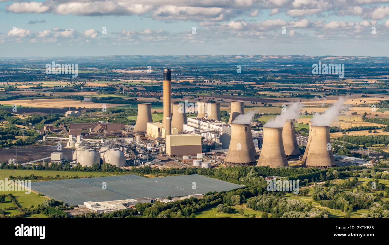 Centrale électrique de Drax dans le Yorkshire de l'est. Centrale électrique à biomasse. Électricité alimentée par charbon à combustible fossile. Banque D'Images