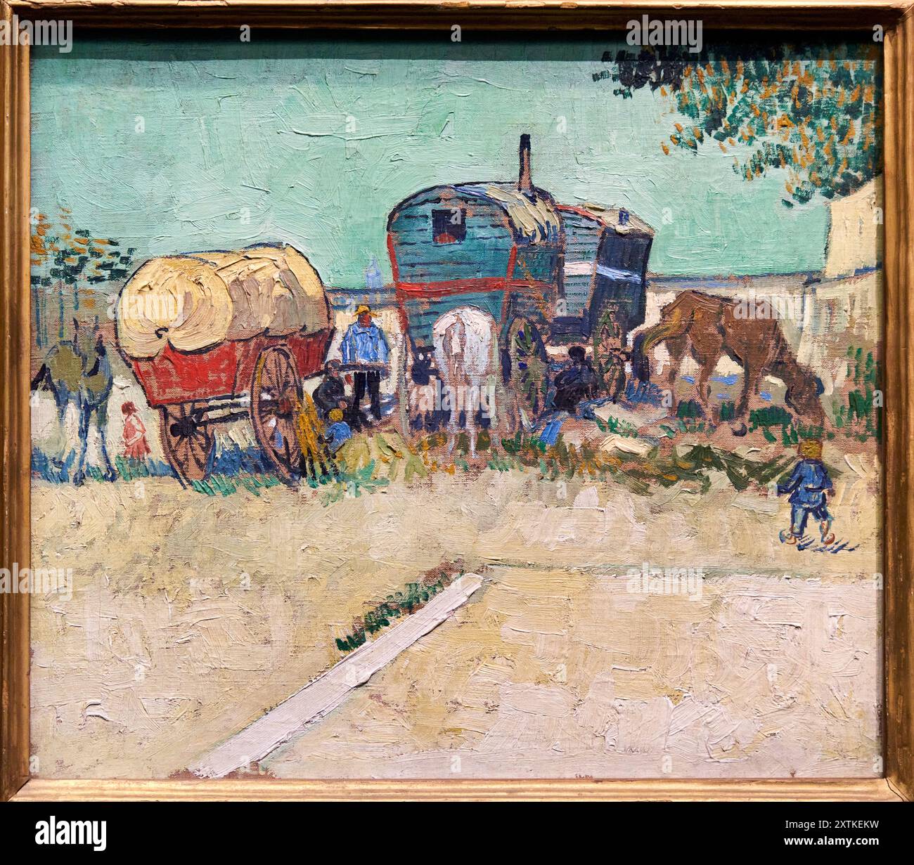 Vincent Van Gogh (Groot Zundert (pays-Bas) 1853 - Auvers-sur-Oise 1890), Caravanes, Camp gitan près d'Arles, 1888, Musée d'Orsay, Paris, France Banque D'Images