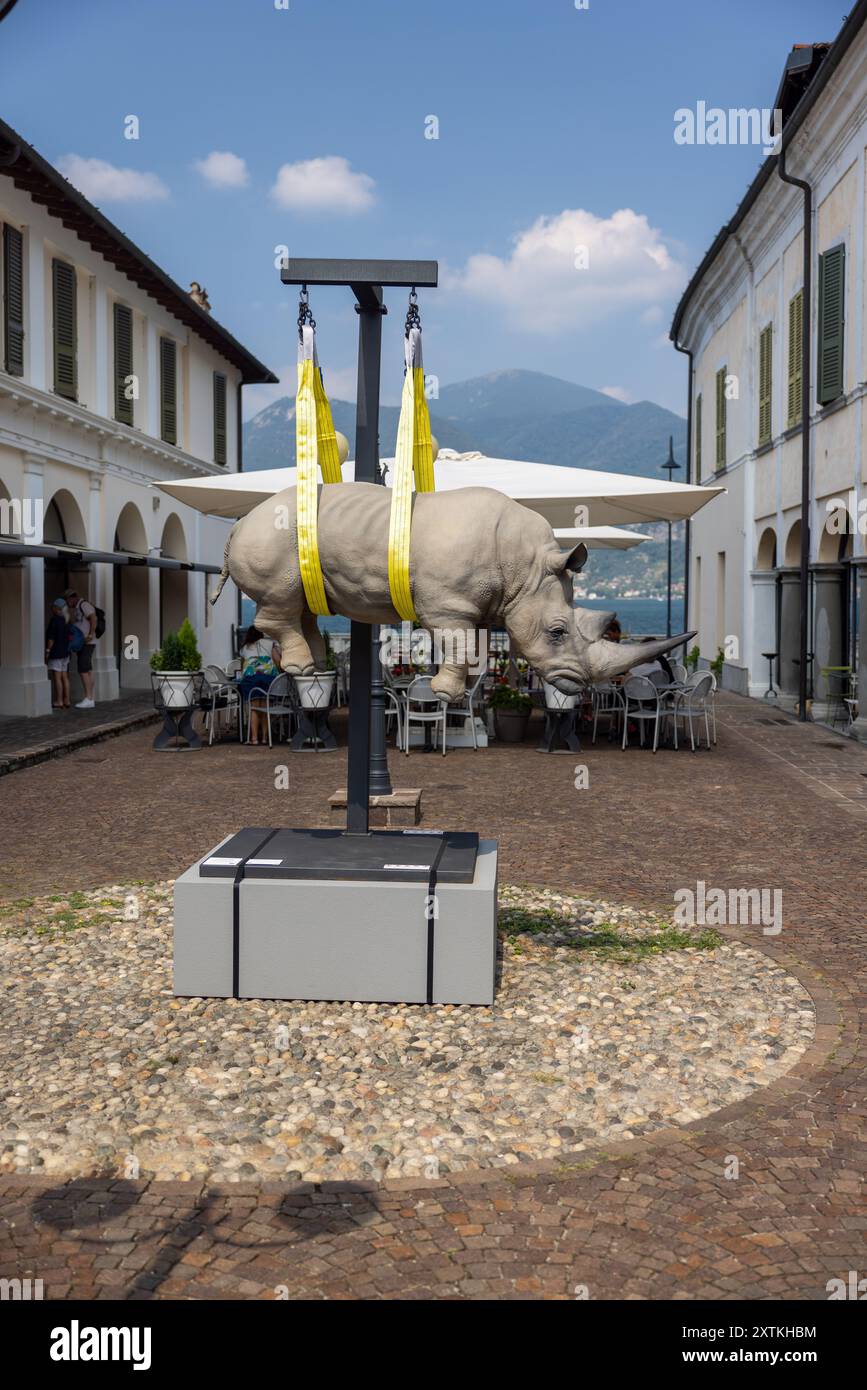 Scène de rue à Iseo, Lombardie Banque D'Images