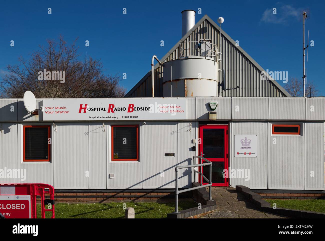 Extérieur du bâtiment de chevet radio de l'hôpital, hôpital de Bournemouth, Royaume-Uni Banque D'Images