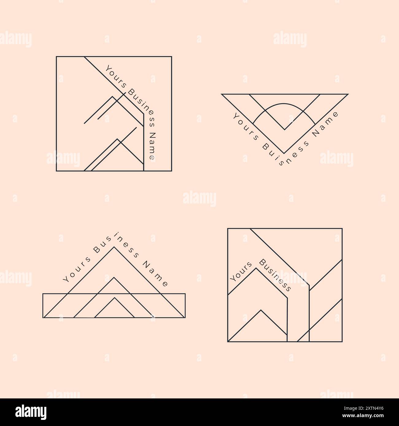 Collection de logos d'entreprise géométriques modernes dans un style minimaliste Illustration de Vecteur