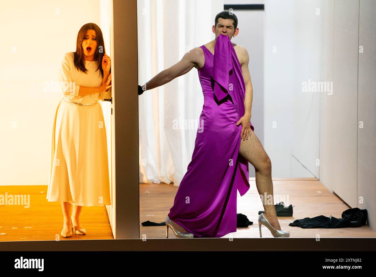 Édimbourg, Écosse, Royaume-Uni. 15 août 2024. Une nouvelle production du mariage de Figaro de Mozart pour le festival international d’Édimbourg par Komische Oper Berlin et leur directeur musical James Gaffigan avec le directeur de cinéma, théâtre et opéra Kirill Serebrennikov. Iain Masterton/ Alamy Live News Banque D'Images