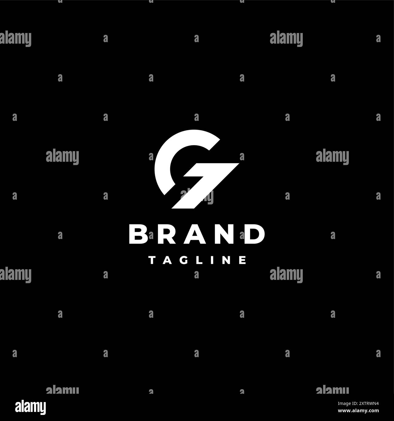 Logo simple de la lettre G et le chiffre 7 dans un symbole. Design minimaliste d'icône de logo G7. Illustration de Vecteur