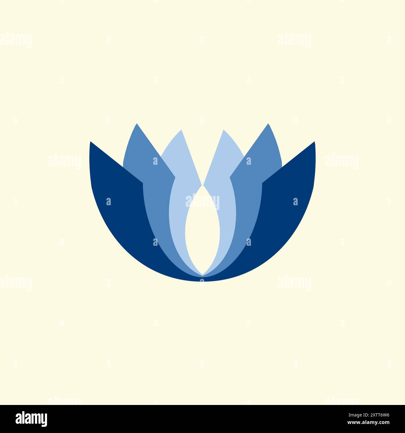 Creative Blue Yoga Lotus Flower Design Illustration de Vecteur