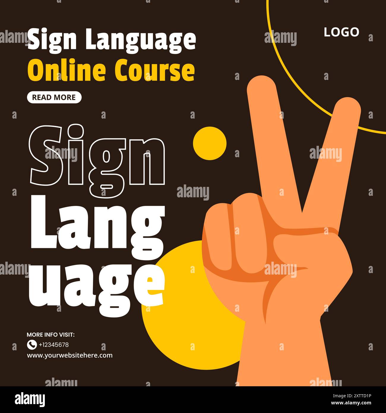 Jour des langues des signes illustration des médias sociaux Flat Cartoon Hand Drawn Templates fond Illustration de Vecteur