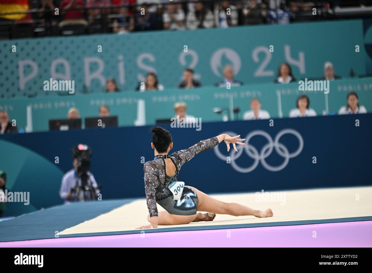 PARIS, FRANCE-28 juillet 2024 : Sunisa Lee des États-Unis lors de la qualification féminine de gymnastique artistique aux Jeux Olympiques de Paris 2024 à Bercy Arena Banque D'Images