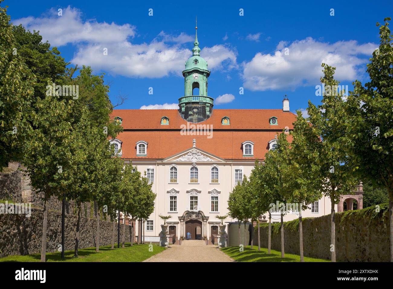 (Copyright © Sylvio Dittrich +49 1772156417) le château de Lichtenwalde est un château baroque appartenant à Â État libre de Saxe et situé dans le district de Banque D'Images