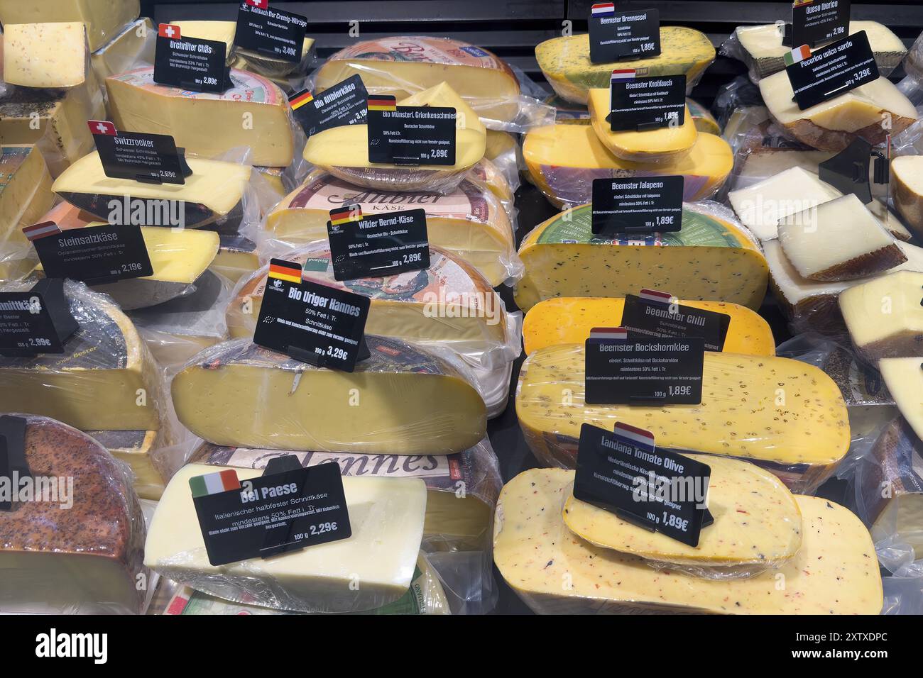 Assortiment de fromages assortiment de fromages internationaux spécialités de fromages de divers pays européens de l'Europe au comptoir épicerie fine Banque D'Images
