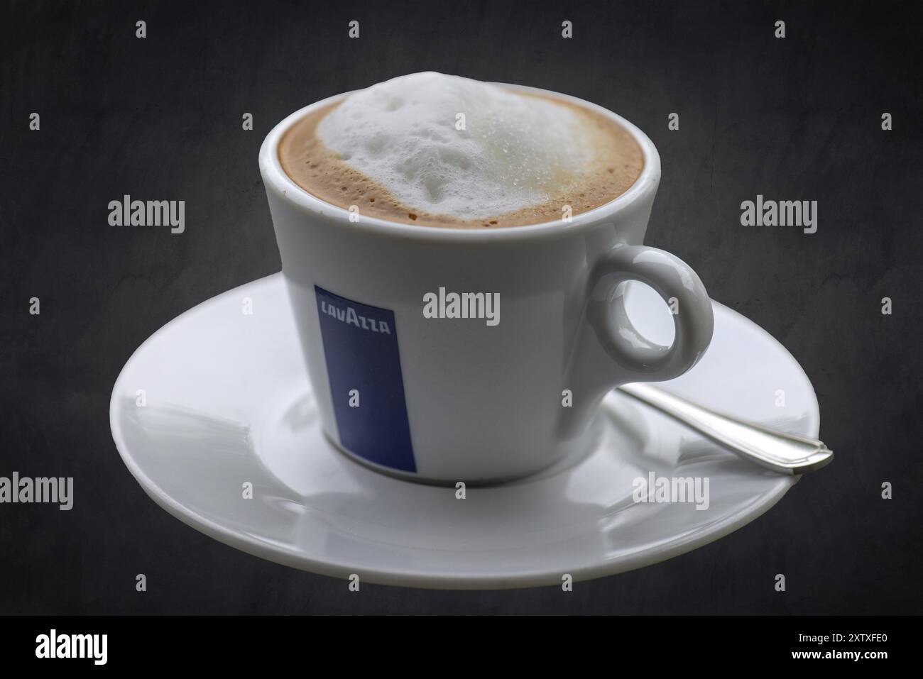 Cappuccino sur fond sombre, Bavière, Allemagne, Europe Banque D'Images