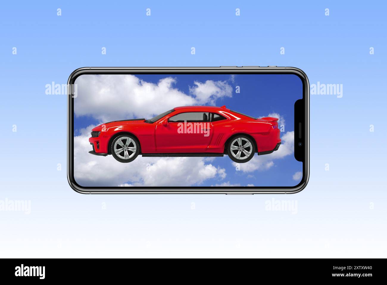 Symbole photo, Chevrolet, Camaro, ZL1, États-Unis, ion l'écran d'un téléphone mobile, smartphone, iPhone, studio, Amérique du Nord Banque D'Images