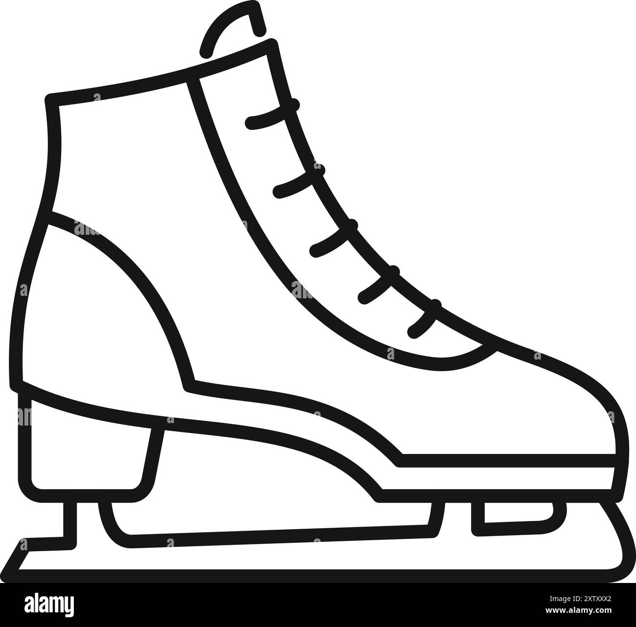 Dessin au trait d'un patin à glace, idéal pour représenter les sports d'hiver et les activités Illustration de Vecteur