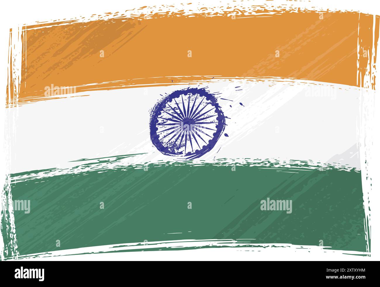 Drapeau national de l'Inde créé dans le style grunge Banque D'Images