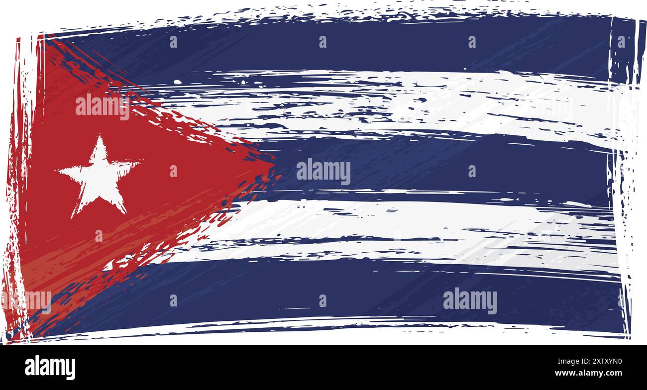 Drapeau national de Cuba créé dans le style grunge Banque D'Images