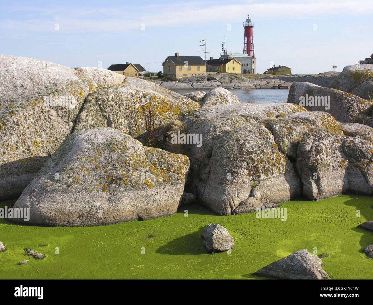 Phare sur l'île d'Utklippan Banque D'Images