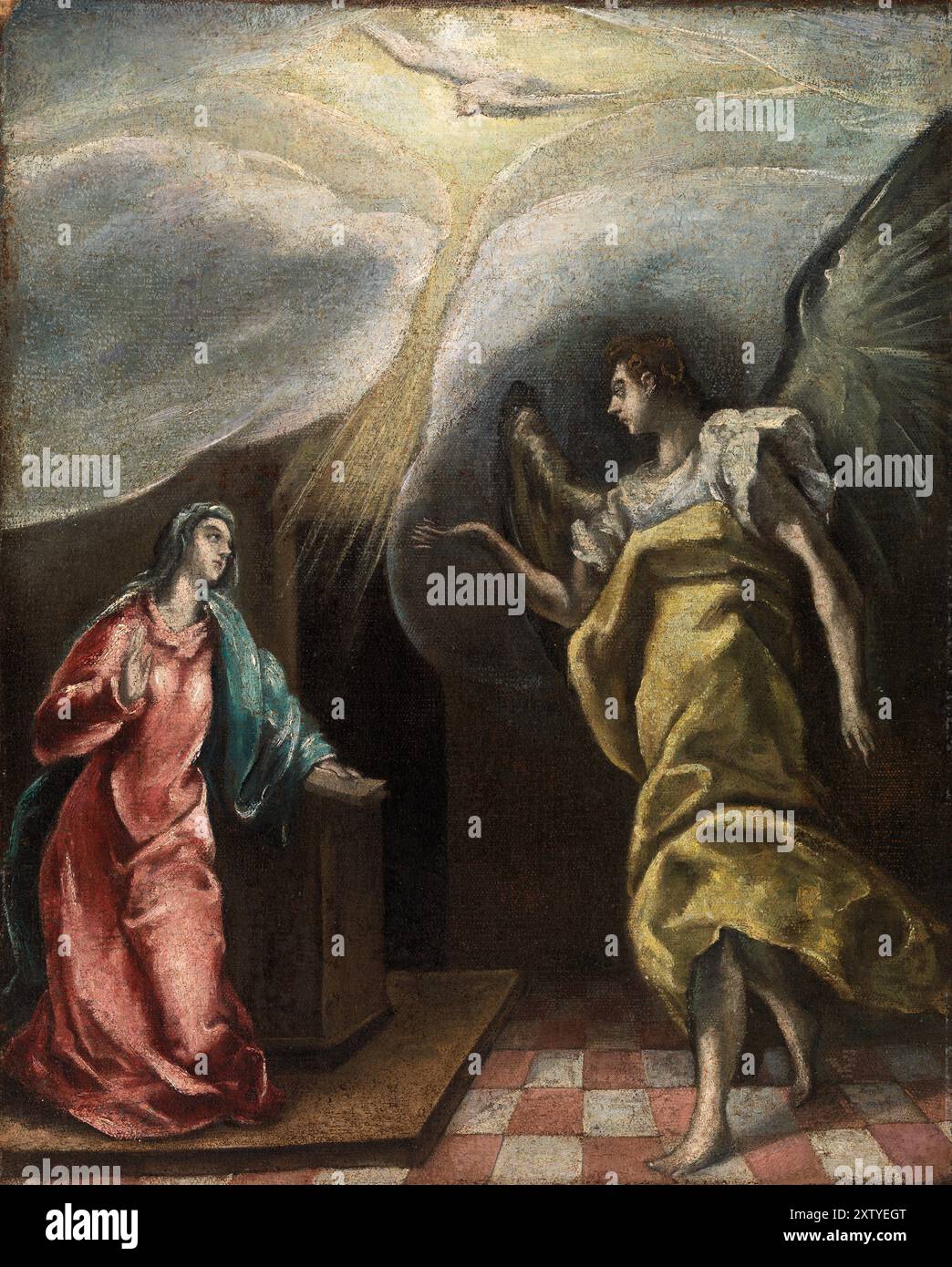 Annonciation. El Greco (Domenikos Theotokopoulos). Peut-être XVIIe siècle. Banque D'Images